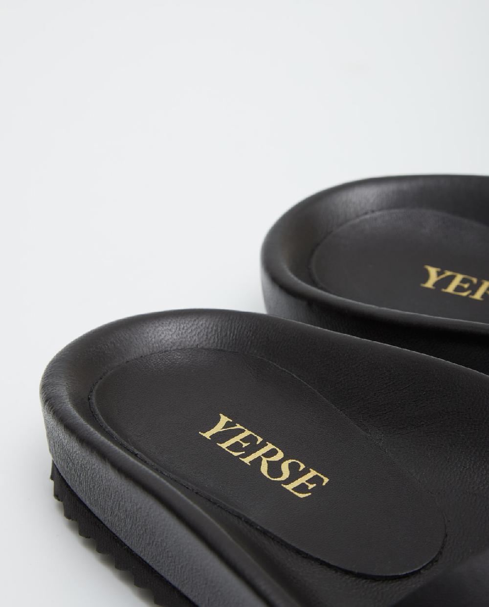 Yerse Sandalia 100% Piel Negro