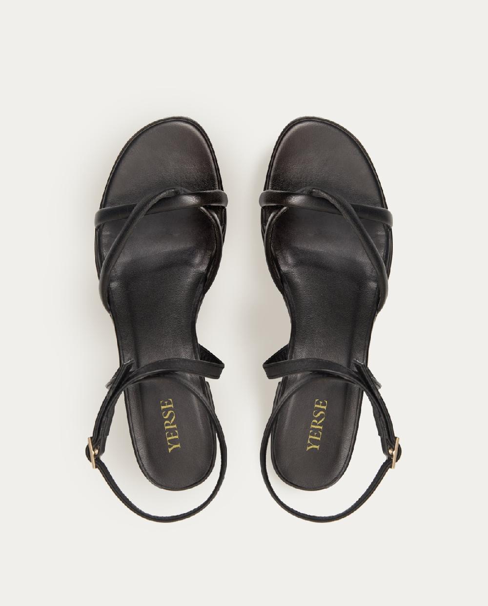 Yerse Sandalia De Tacón Negro