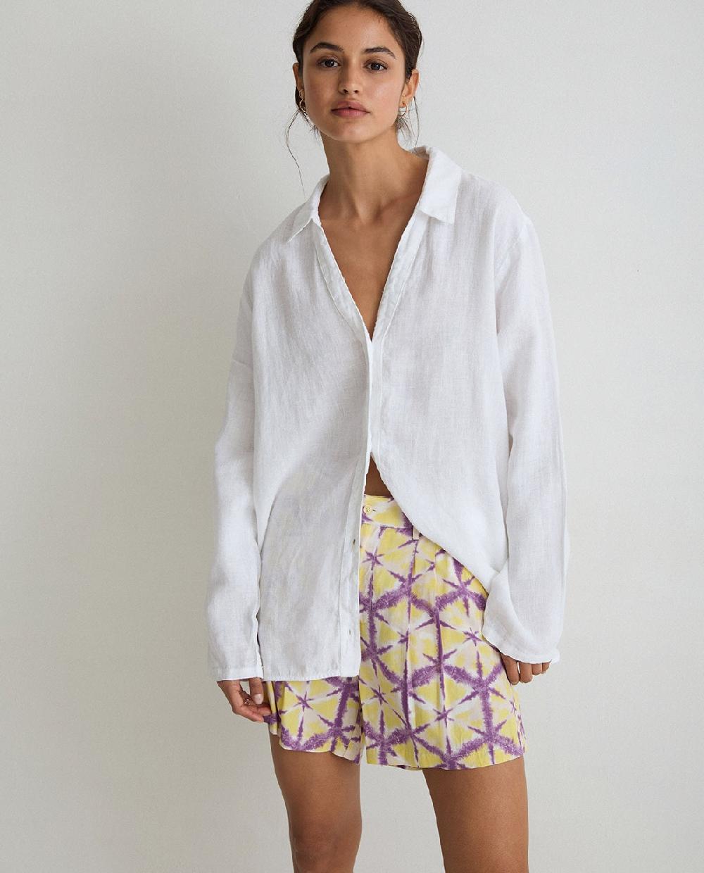 Yerse Shorts Fluidos Tie Dye Amarillo