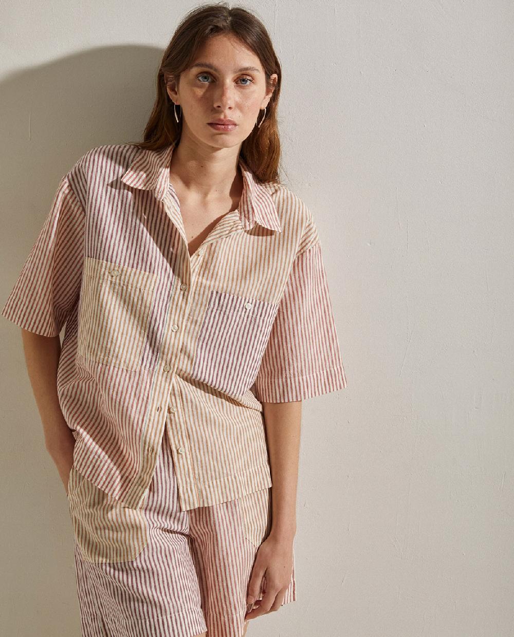 Yerse Shorts Lino Rayas Multicolor