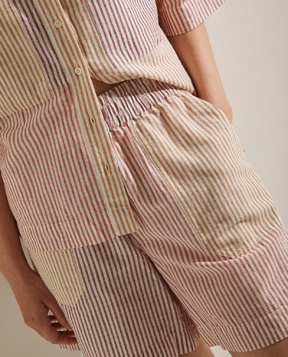 Yerse Shorts Lino Rayas Multicolor