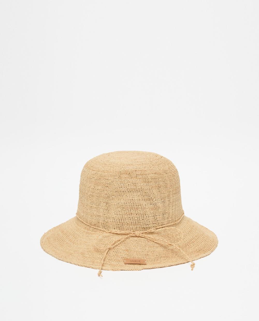 yerse Sombrero handmade rafia camel