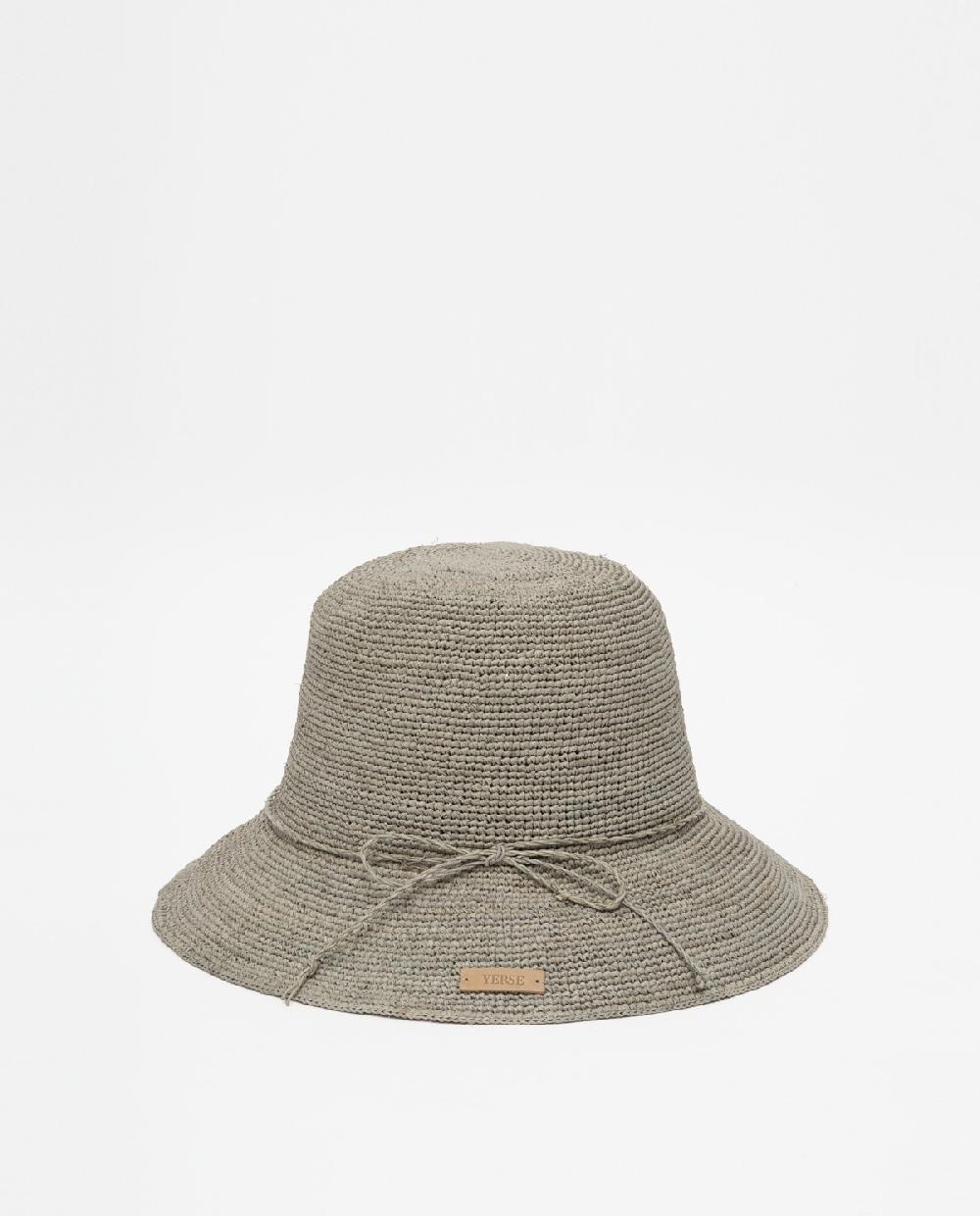 Yerse Sombrero Handmade Rafia Gris