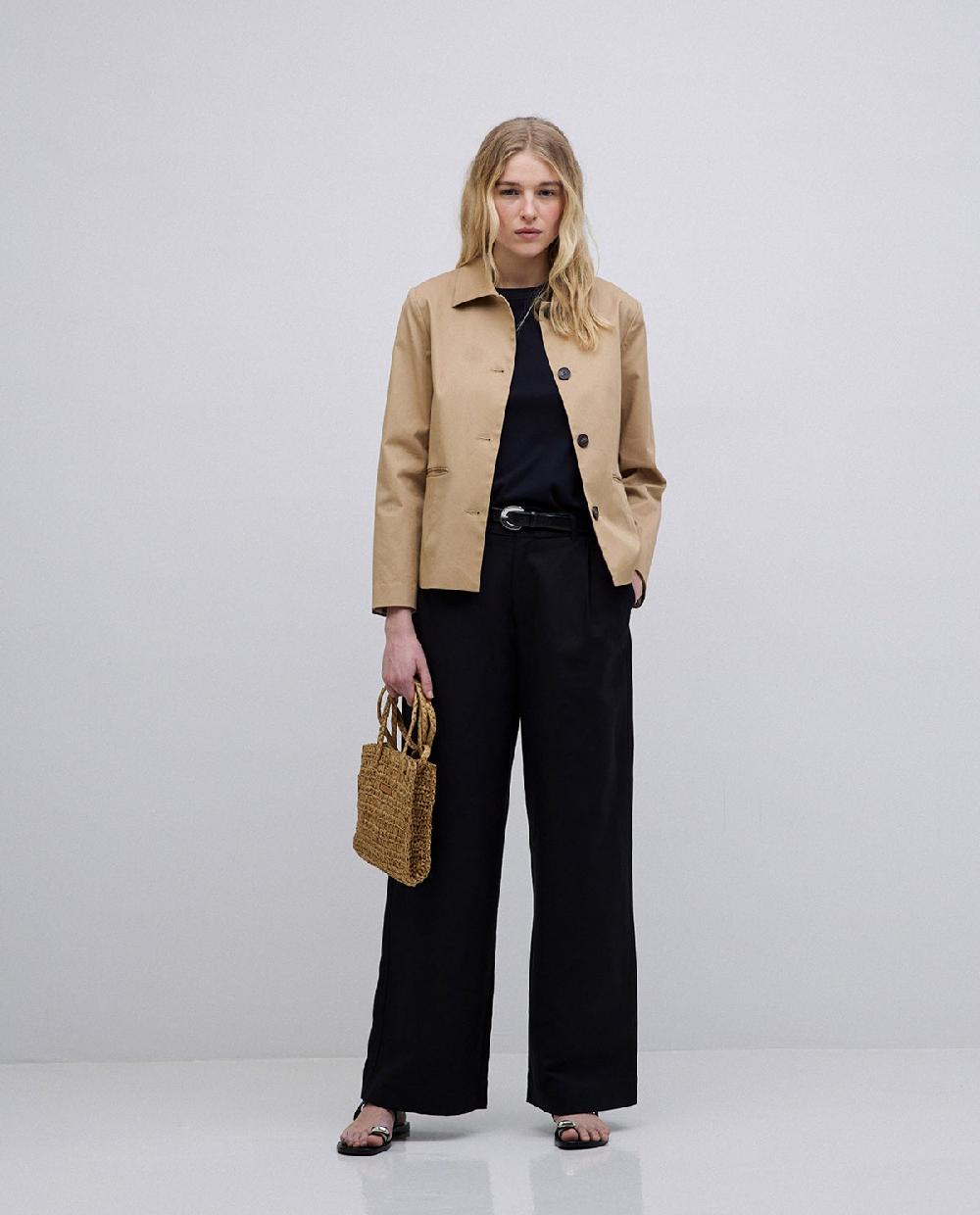 Yerse Top Básico Escote Redondo Negro