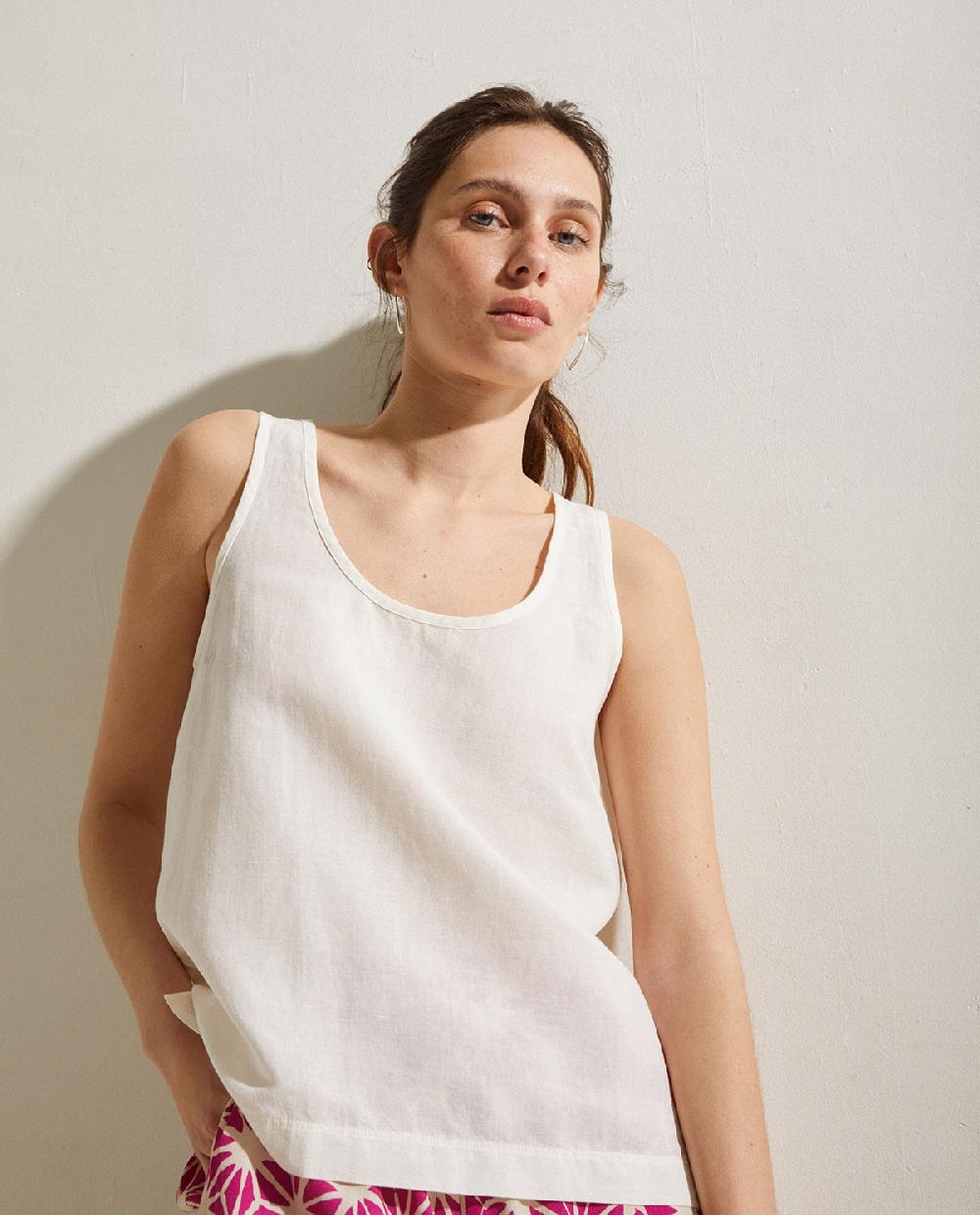Yerse Top Lino Tirantes Crudo