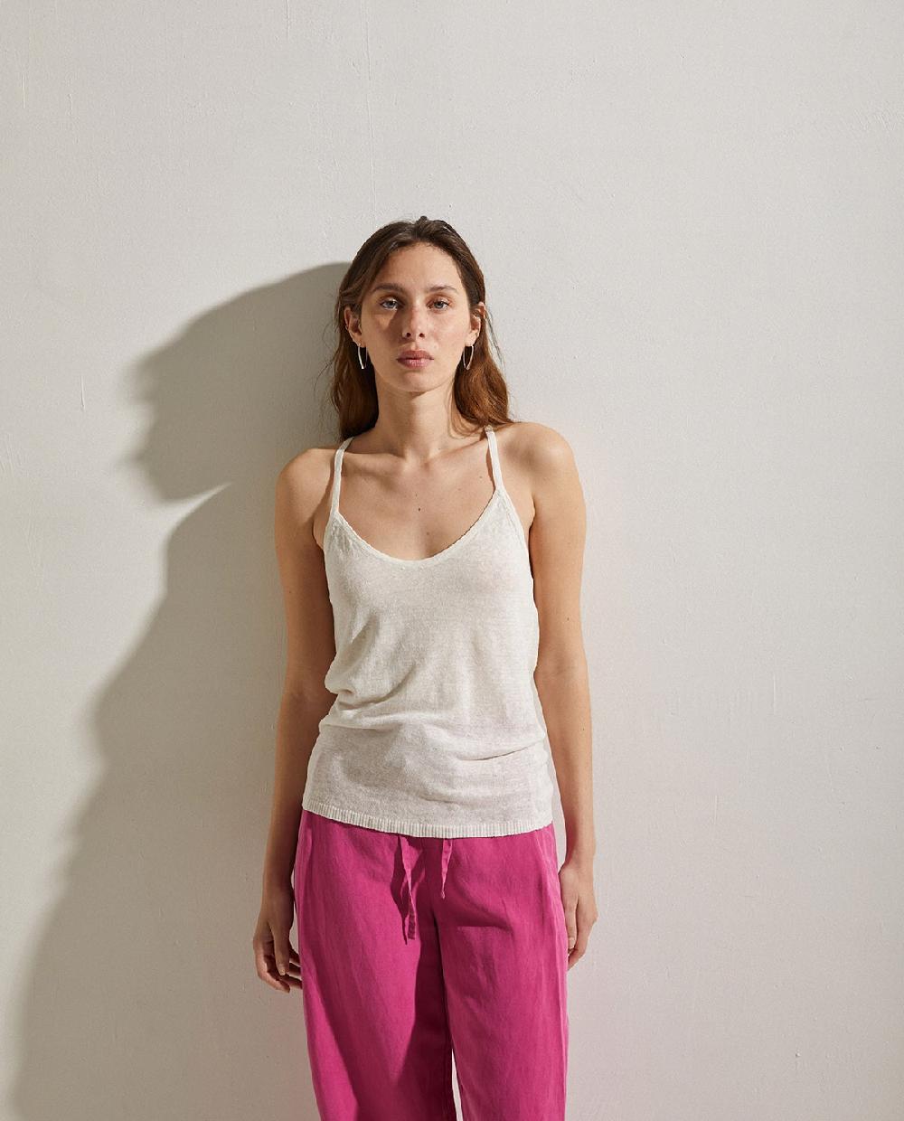 Yerse Top Lino Tirantes Crudo