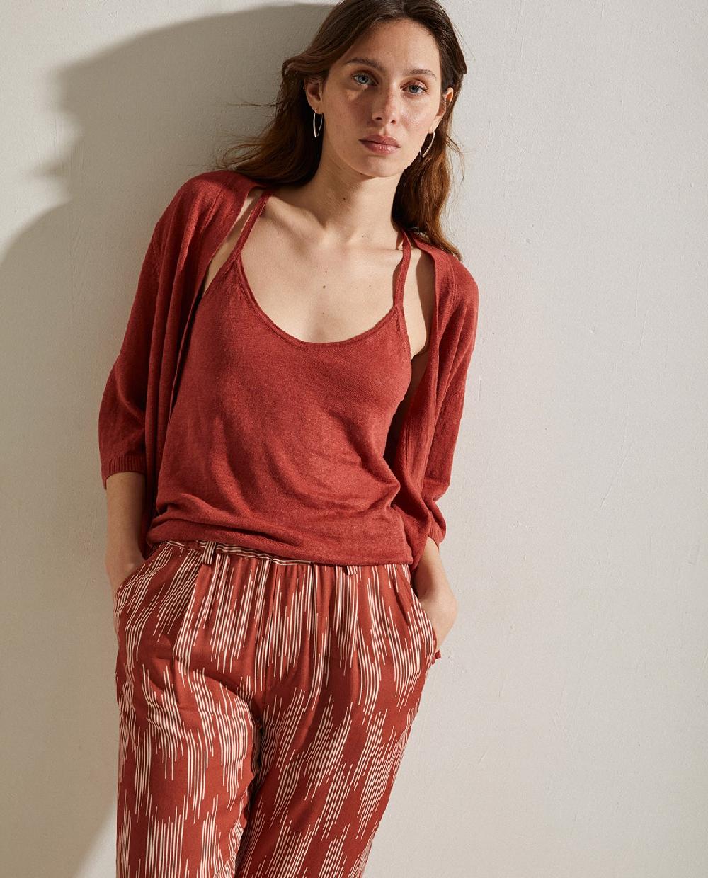 Yerse Top Lino Tirantes Teja