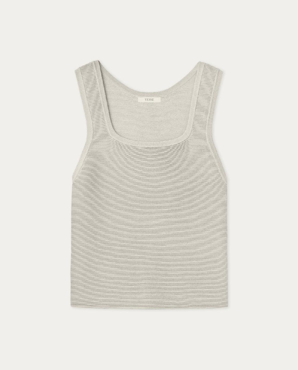 Yerse Top Punto Escote Cuadrado Natural