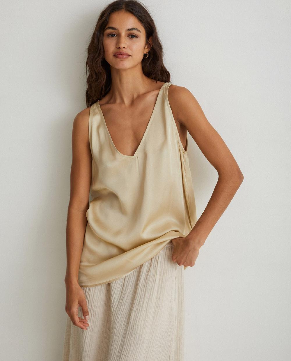 Yerse Top Satén Tirantes Natural