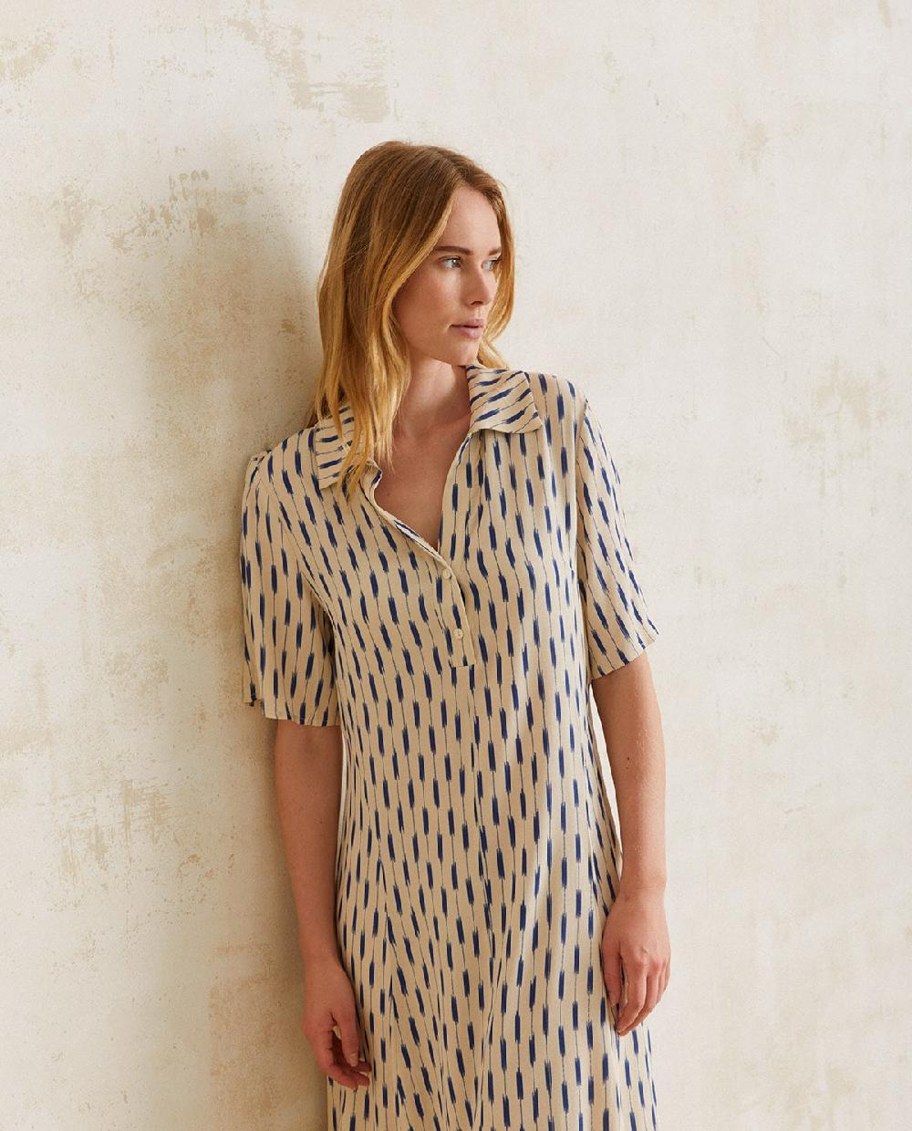 Yerse Vestido Camisero Fluido Crudo