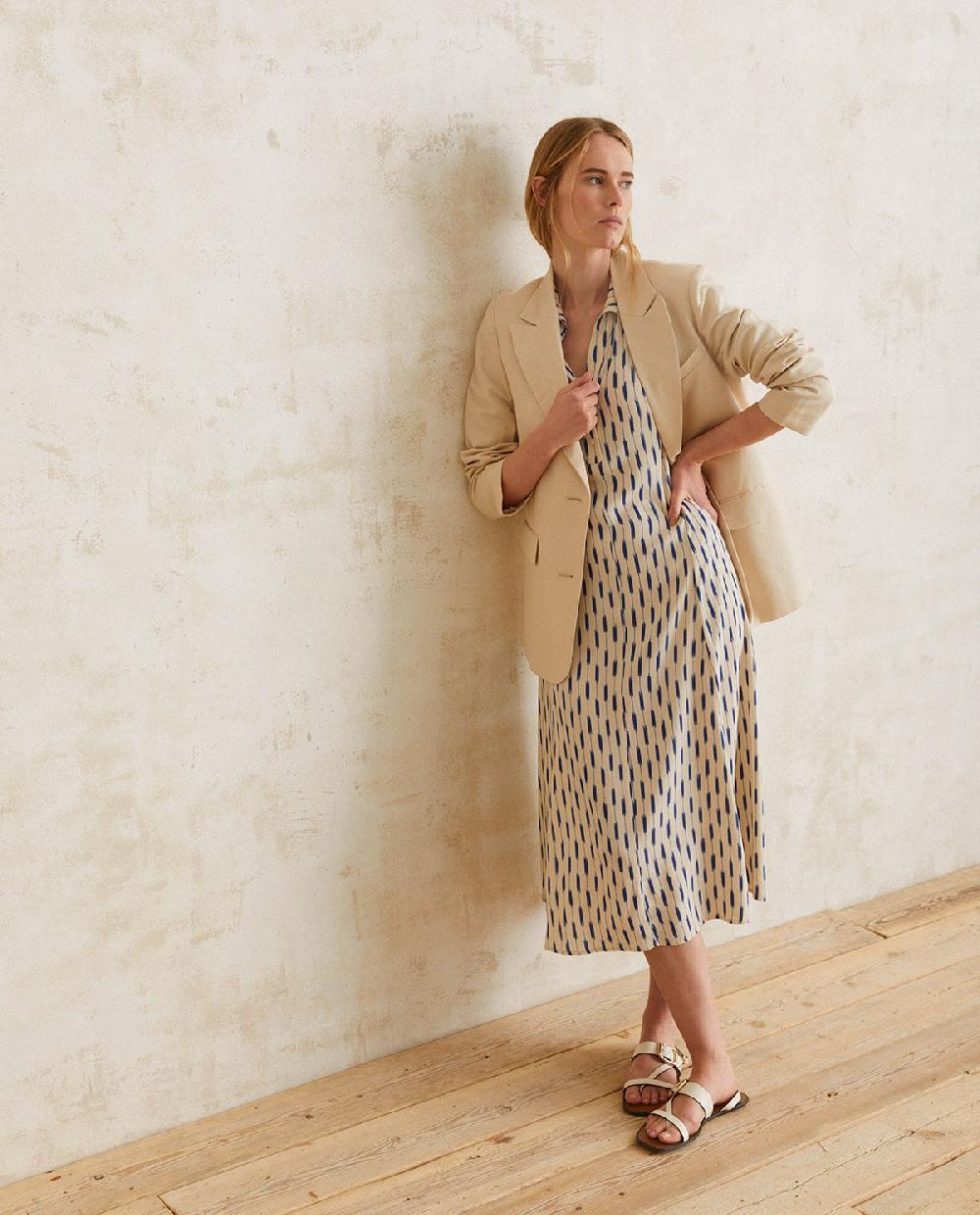 Yerse Vestido Camisero Fluido Crudo