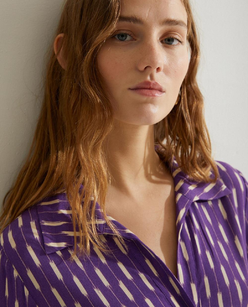 Yerse Vestido Camisero Fluido Lila