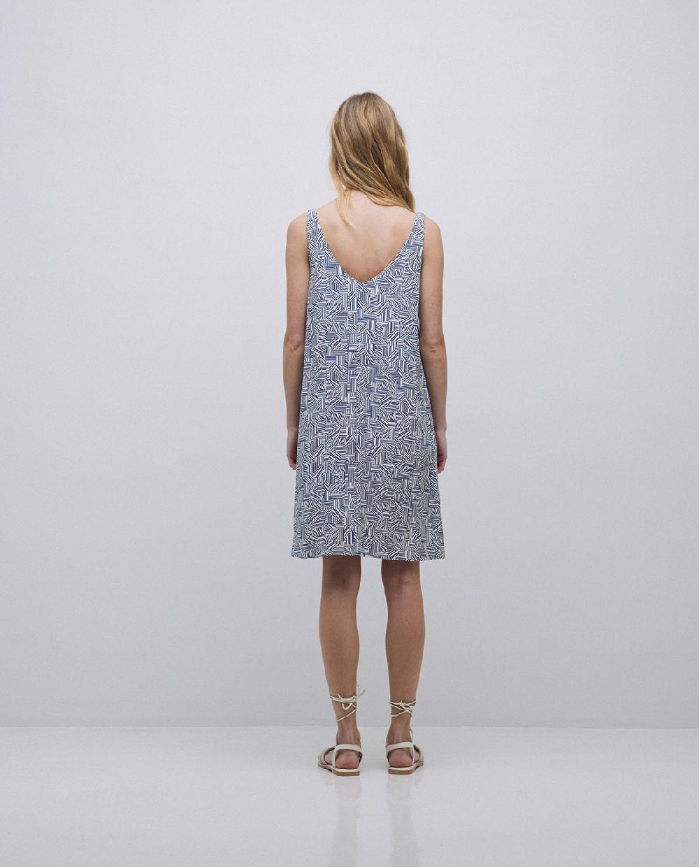 Yerse Vestido Creppe Viscosa Ecovero Azul