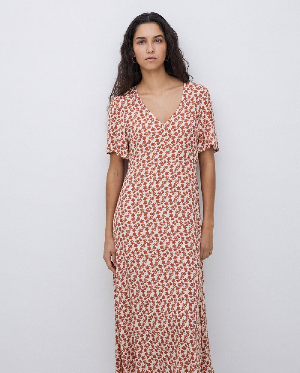 Yerse Vestido Creppe Viscosa Ecovero Terracota