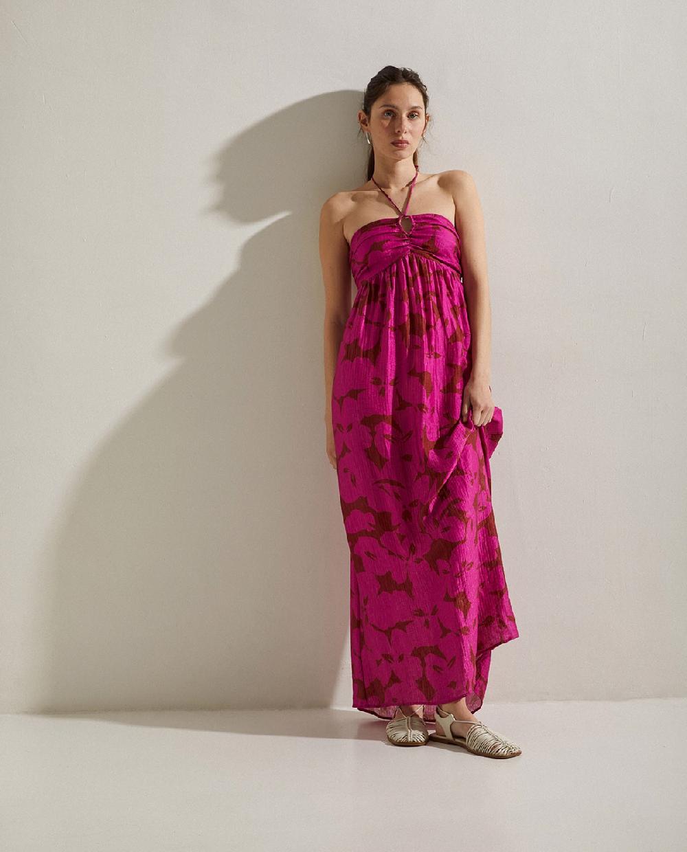 Yerse Vestido Largo Estampado Flores