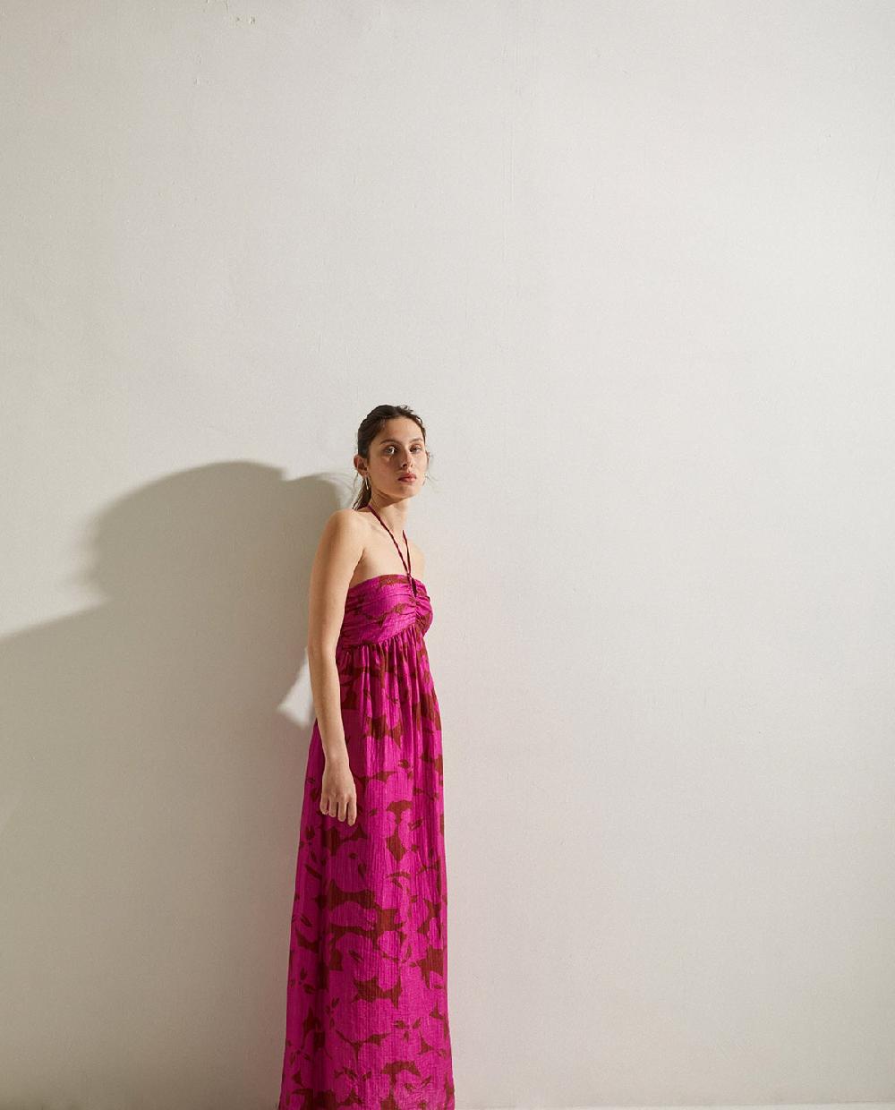 Yerse Vestido Largo Estampado Flores