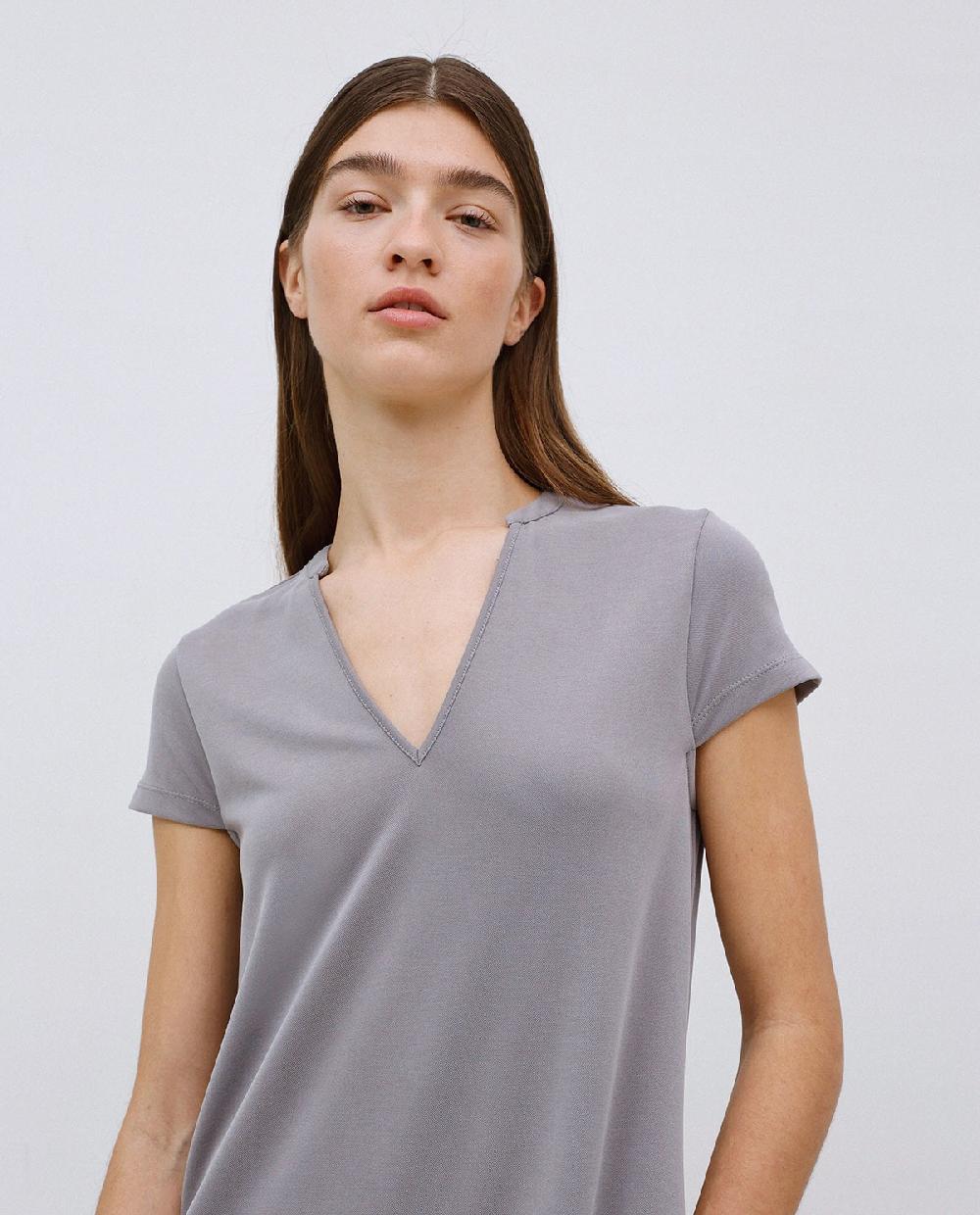 Yerse Vestido Midi Manga Japonesa Gris