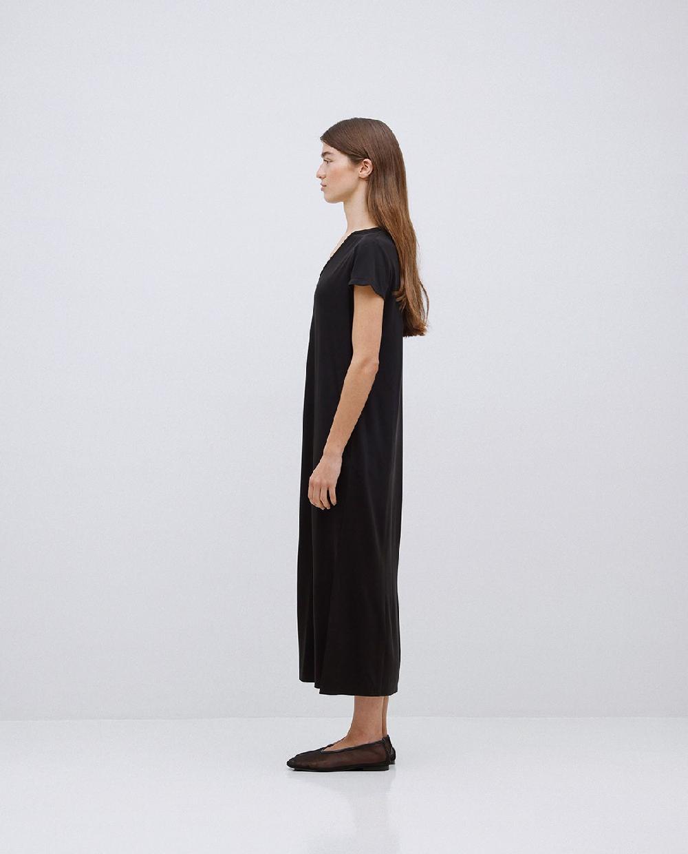 Yerse Vestido Midi Manga Japonesa Negro