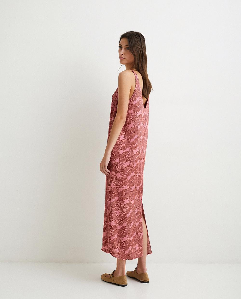 Yerse Vestido Satén Tirantes Rosa