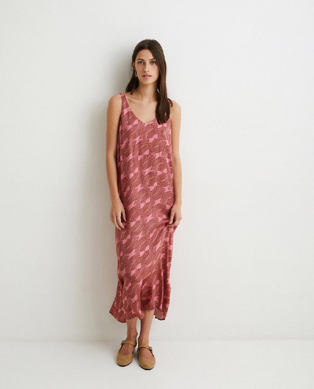 Yerse Vestido Satén Tirantes Rosa