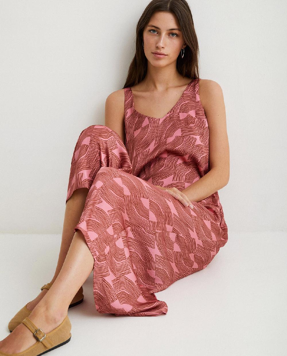 Yerse Vestido Satén Tirantes Rosa