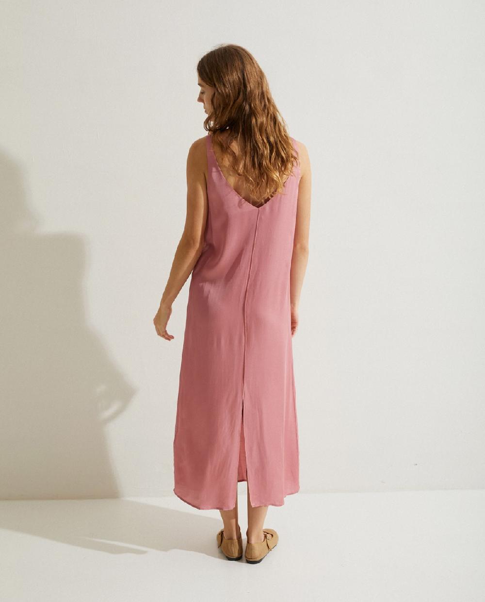 Yerse Vestido Satén Tirantes Rosa