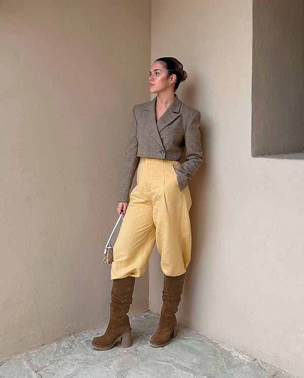 yokono Bota de tacón GELA-002 MARRON