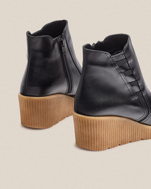 Yokono Botín De Cuña MADONA-006 Negro