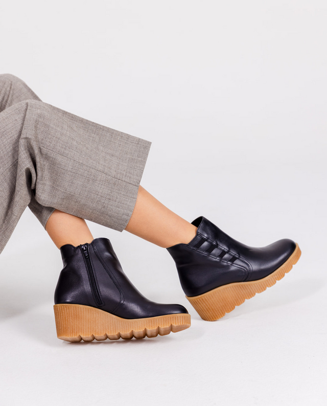 yokono Botín de cuña MADONA-006 negro