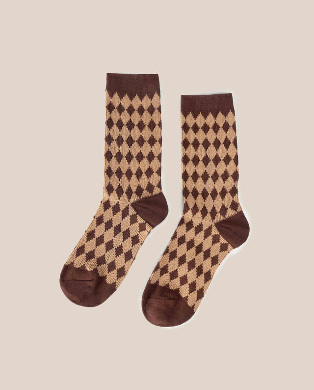 yokono Calcetín Arlequín Marrón