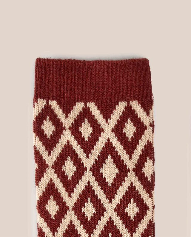 Yokono Calcetín Diamante Burdeos