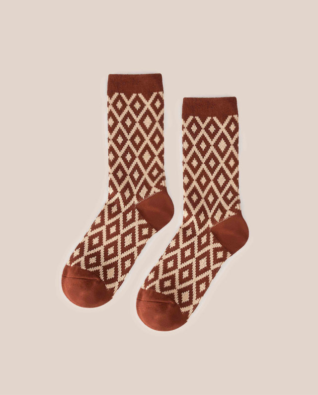 yokono Calcetín Diamante Teja