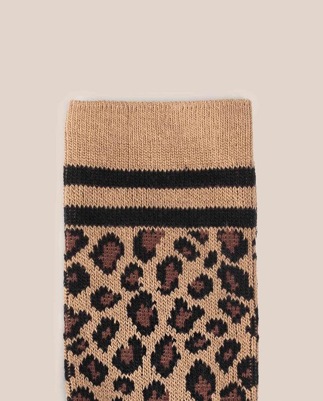 Yokono Calcetín Leopardo Beige