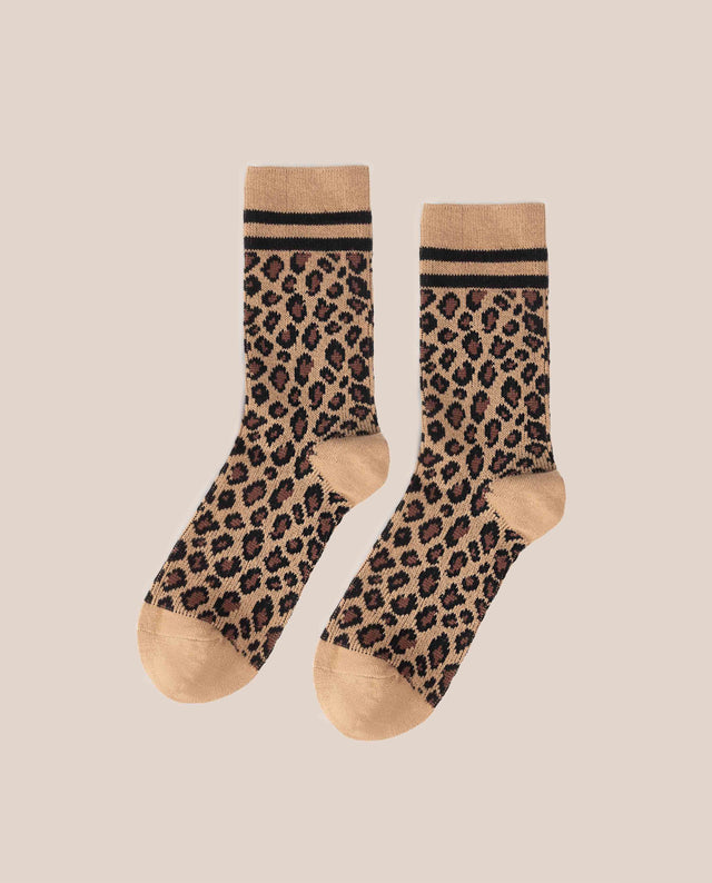 yokono Calcetín Leopardo Beige