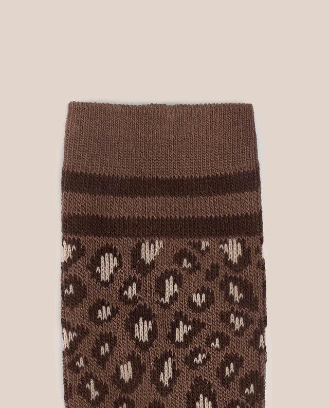 Yokono Calcetín Leopardo Marrón