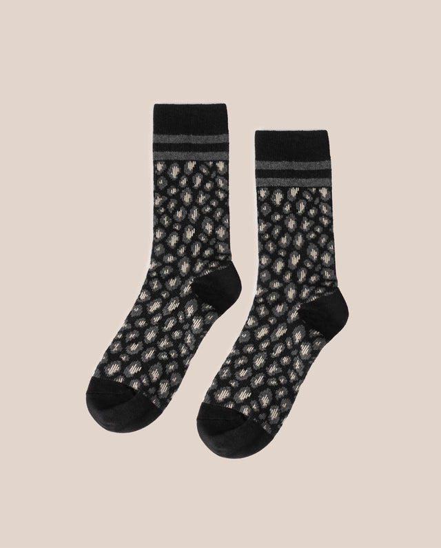 yokono Calcetín Leopardo Negro