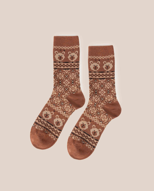 yokono Calcetín Oso Camel