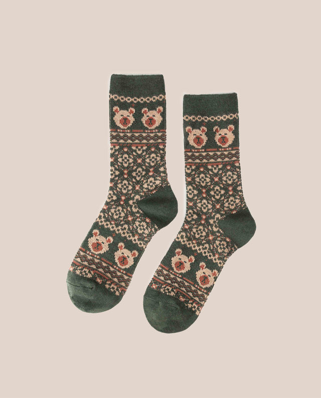 yokono Calcetín Oso Verde