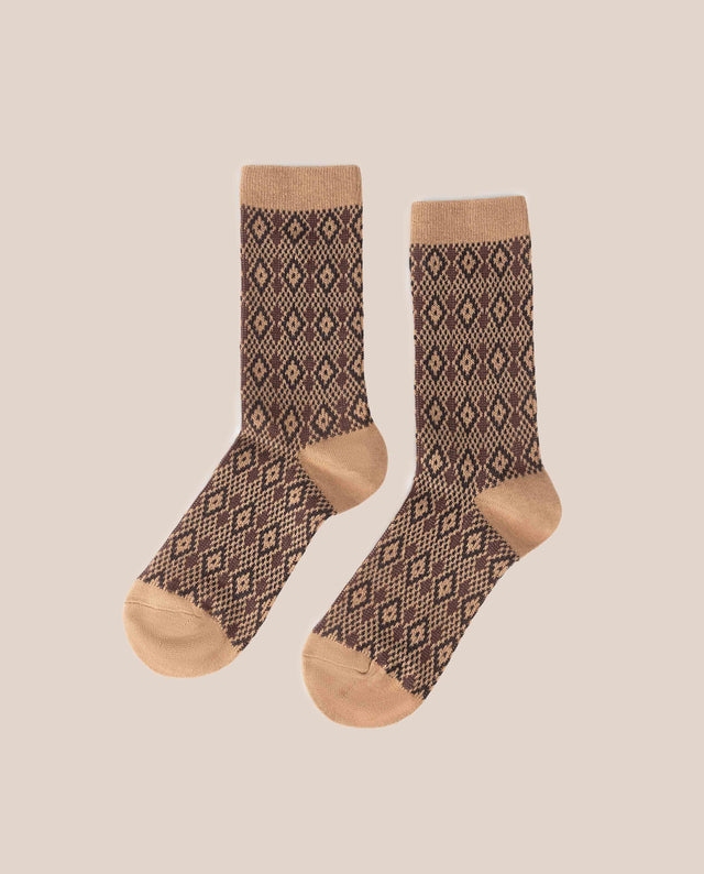 yokono Calcetín Rombo Camel