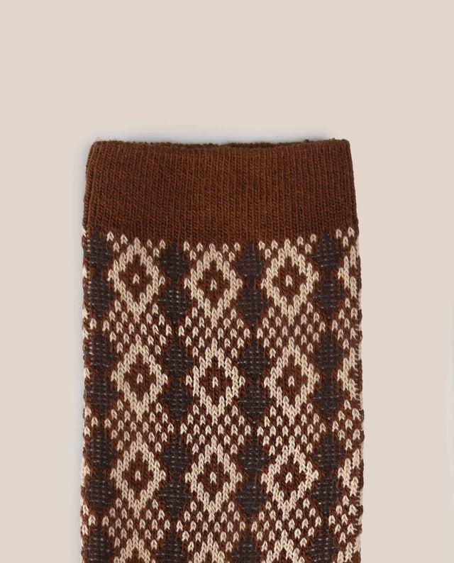 Yokono Calcetín Rombo Marrón