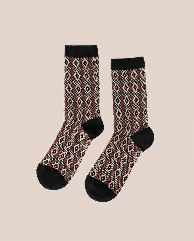 yokono Calcetín Rombo Negro