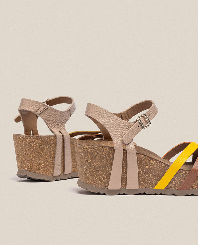 Yokono Sandalia Cuña Bari 302 Beige
