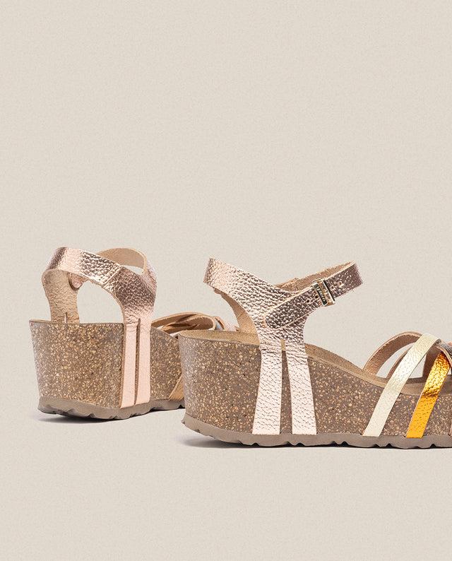 Yokono Sandalia Cuña Bari 302 Rosa