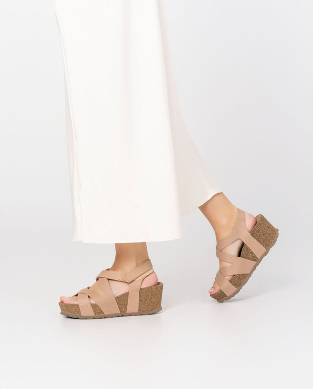 yokono Sandalia cuña Bari 303 beige