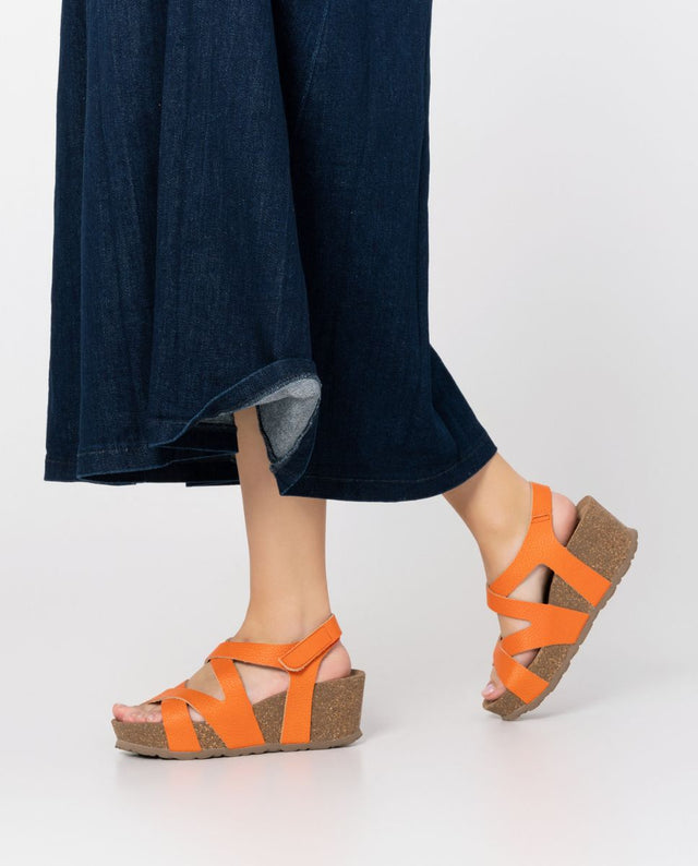 yokono Sandalia cuña Bari 303 naranja