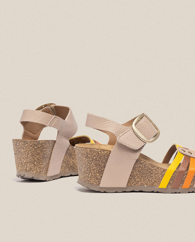 Yokono Sandalia Cuña Bari 304 Beige