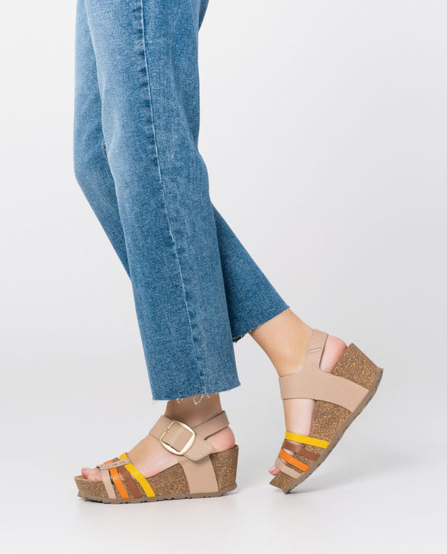 yokono Sandalia cuña Bari 304 beige