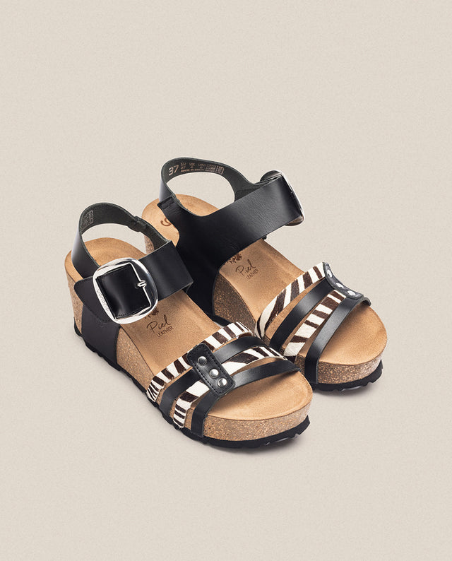 Yokono Sandalia Cuña Bari 304 Negro