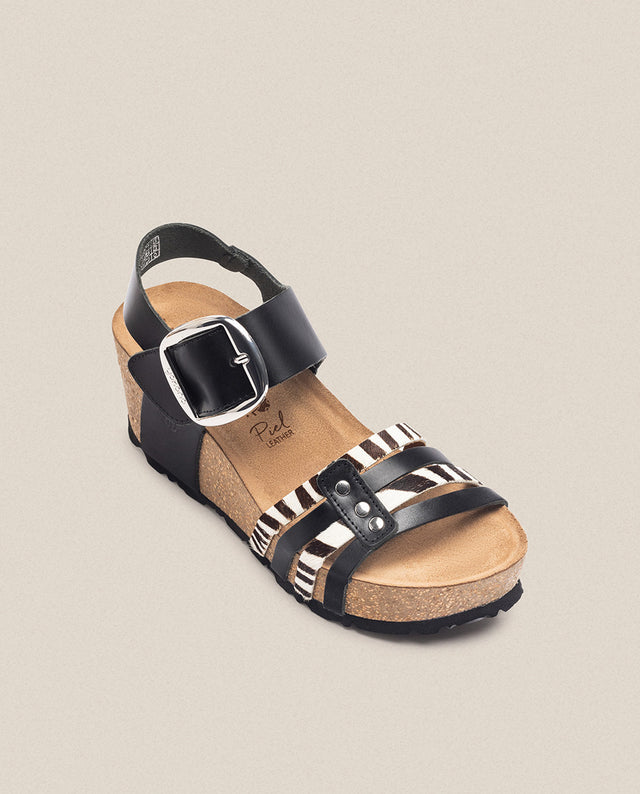 Yokono Sandalia Cuña Bari 304 Negro