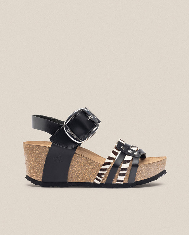 yokono Sandalia cuña Bari 304 negro